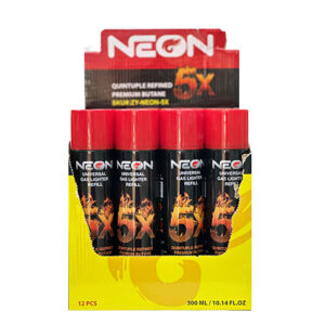Neon - Universal Refill Butane - 5X Refined Butane Fuel -12 Pack