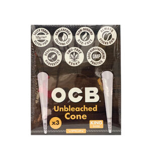 OCB Unbleached Cones - King Size 3-Packs x 32 Pack