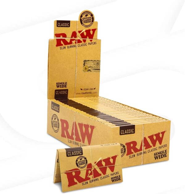 Raw - Single Wide Classic - Pack of 25 Rolling Papers