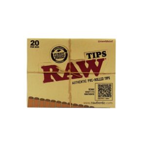 RAW Authentic Pre-Rolled Tips - 20 Per Box