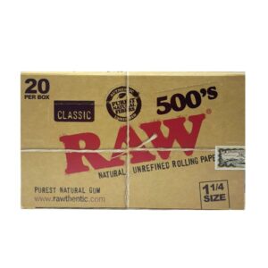 RAW Classic 500s 1.25 Unrefined Rolling Papers - 20 Per Box