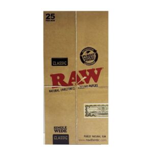 RAW Rolling Papers Classic Single Wide - 25 Per Box