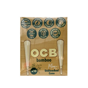 OCB Bamboo Mini 70mm Unbleached Cone X10