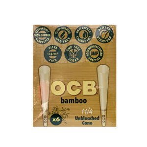 OCB Bamboo Unbleached Cones X6 1.25