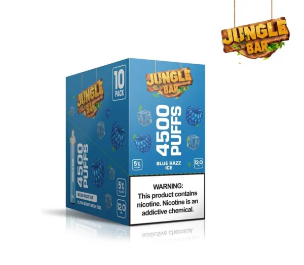 Jungle Bar Disposable Vape 4500 PUFFS Blue Razz Ice