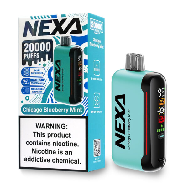 NEXA N20000 20ML 20000 PUFFS DISPOSABLE VAPE CHICAGO BLUEBERRY MINT